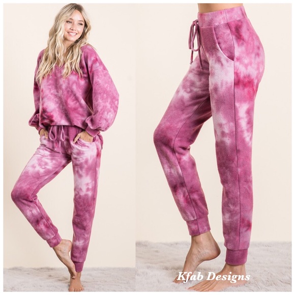 💖LAST Elastic tie dye brushed fabric joggers! - Picture 2 of 9